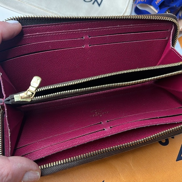 Louis Vuitton Clemence Logo Fucia Zippy Long Zip Around Clutch Wallet Box Papers - Picture 6 of 14